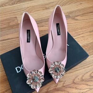 Dolce & Gabbana Pink Crystal Embellished Heels